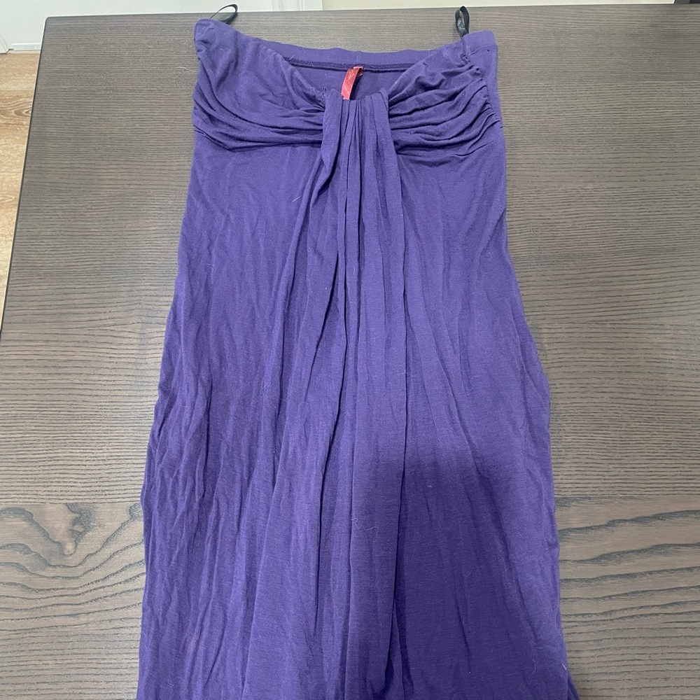 Purple strapless dress